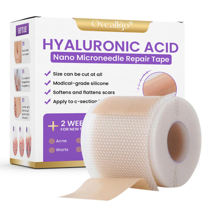 ✅Official Store | Oveallgo® Hyaluronic Acid Nano Microneedle Repair Tape🏥(Treatment of old and new scars, reduction of surgical scars, stretch marks, keloids, acne, burns, warts, dermatomes and varicose veins)
